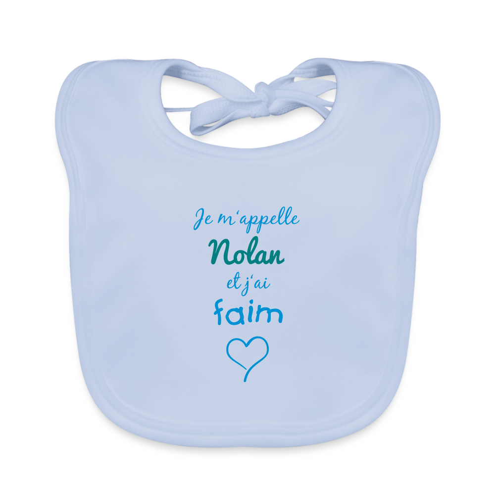 Bavoir bio Bébé - bleu ciel