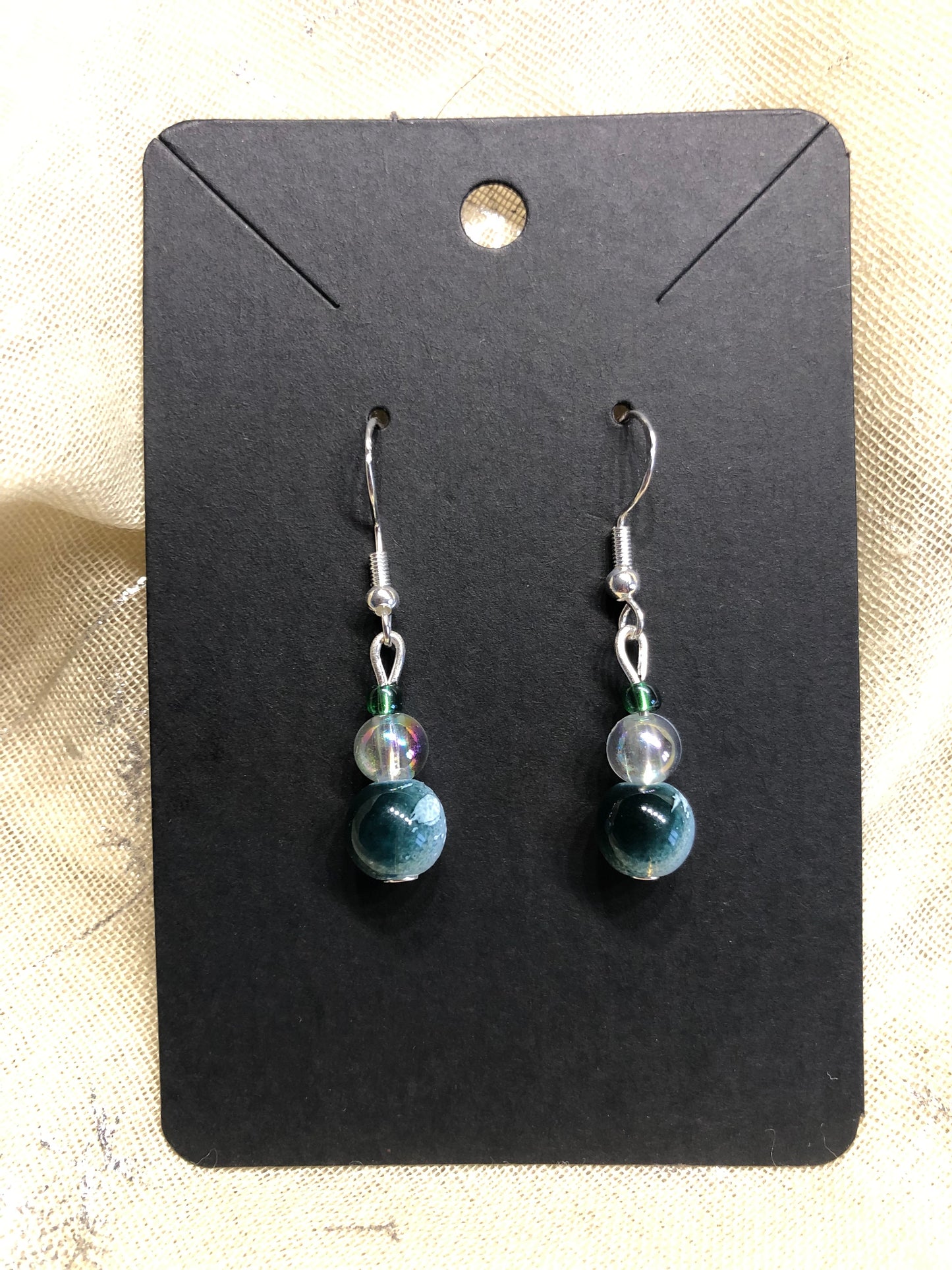 Boucles d’oreilles perles vertes