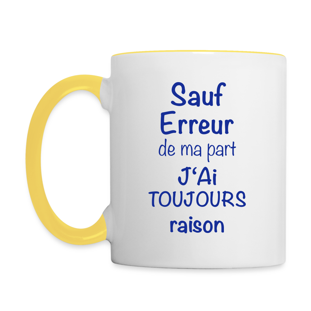 Mug contrasté - blanc/jaune