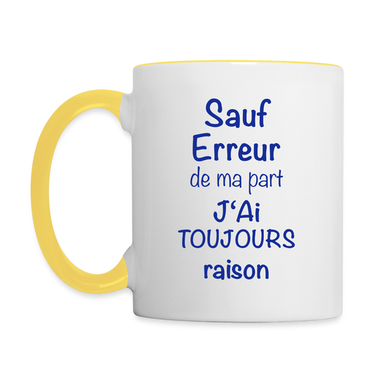 Mug contrasté - blanc/jaune