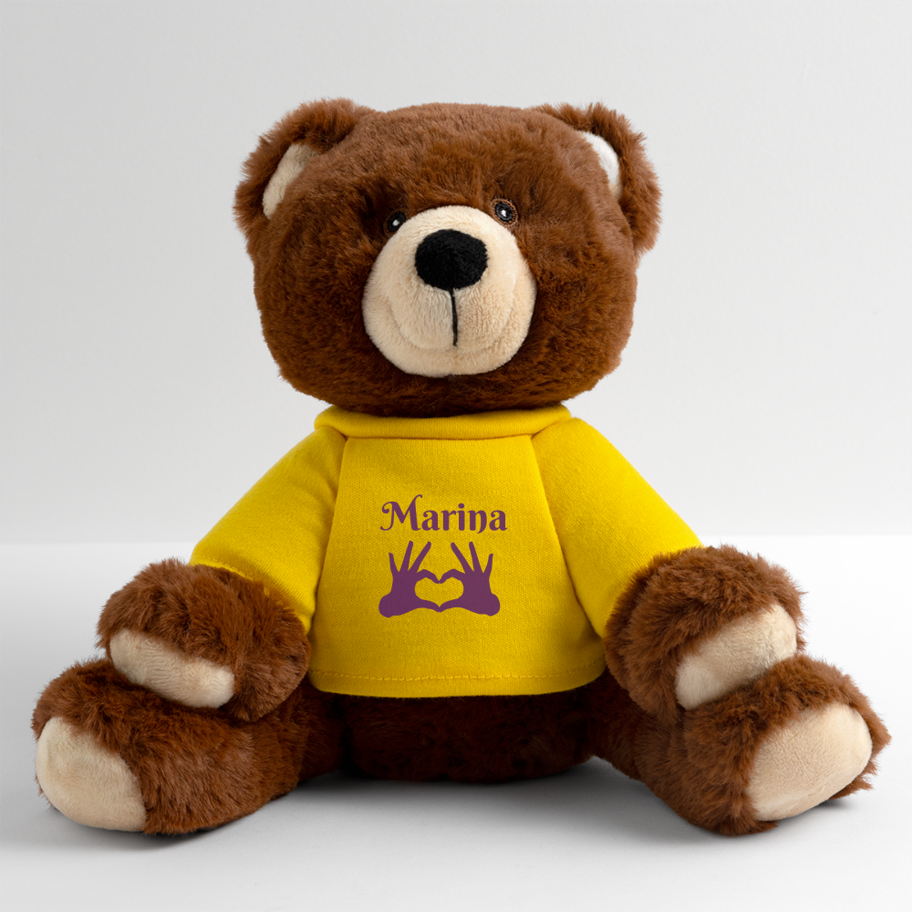 Nounours RecycelBär® marron - jaune soleil
