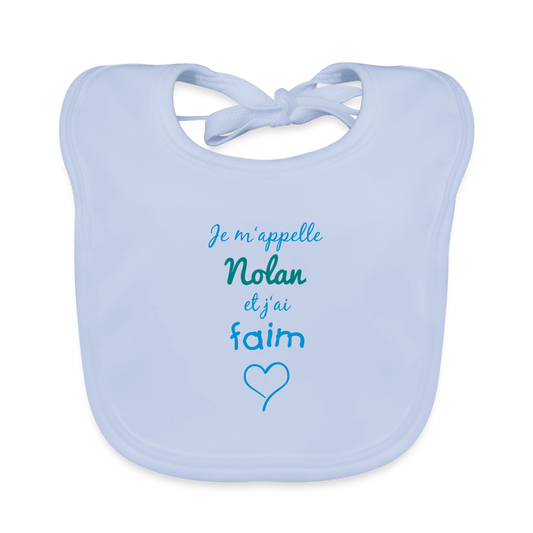 Bavoir bio Bébé - bleu ciel