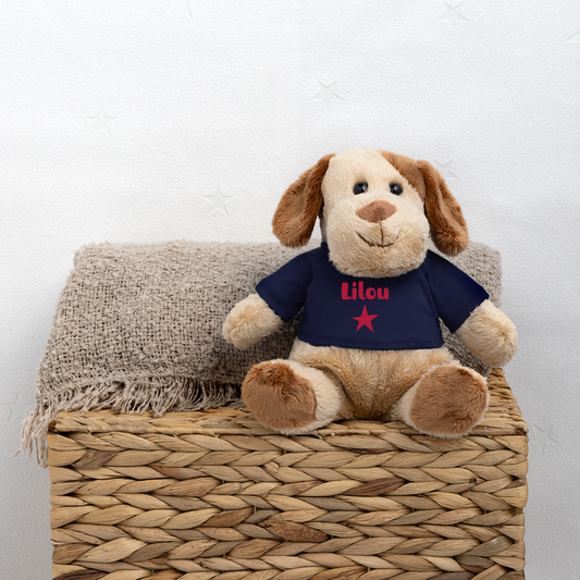 Chien en peluche Helge MiniFeet® - bleu marine