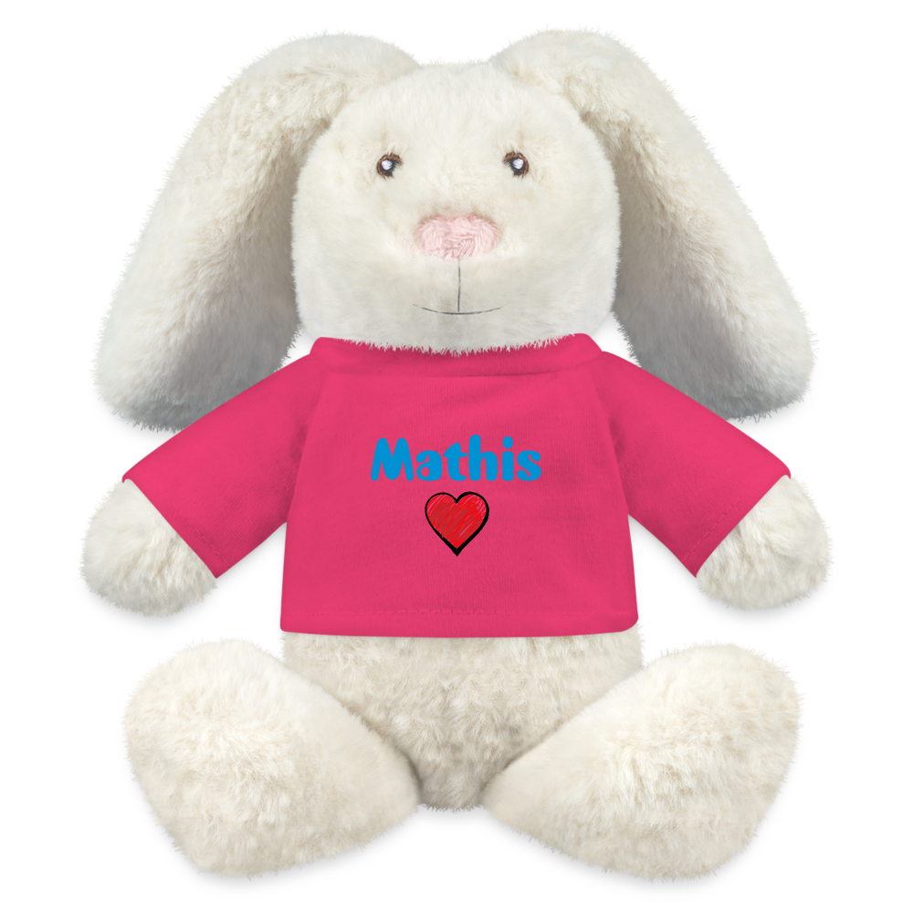 Lapin en peluche recyclé MiniFeet® Crème - rose