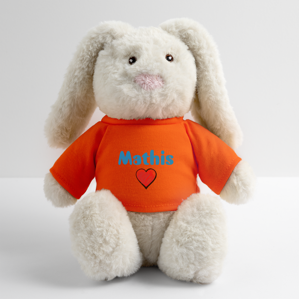 Lapin en peluche recyclé MiniFeet® Crème - orange doré