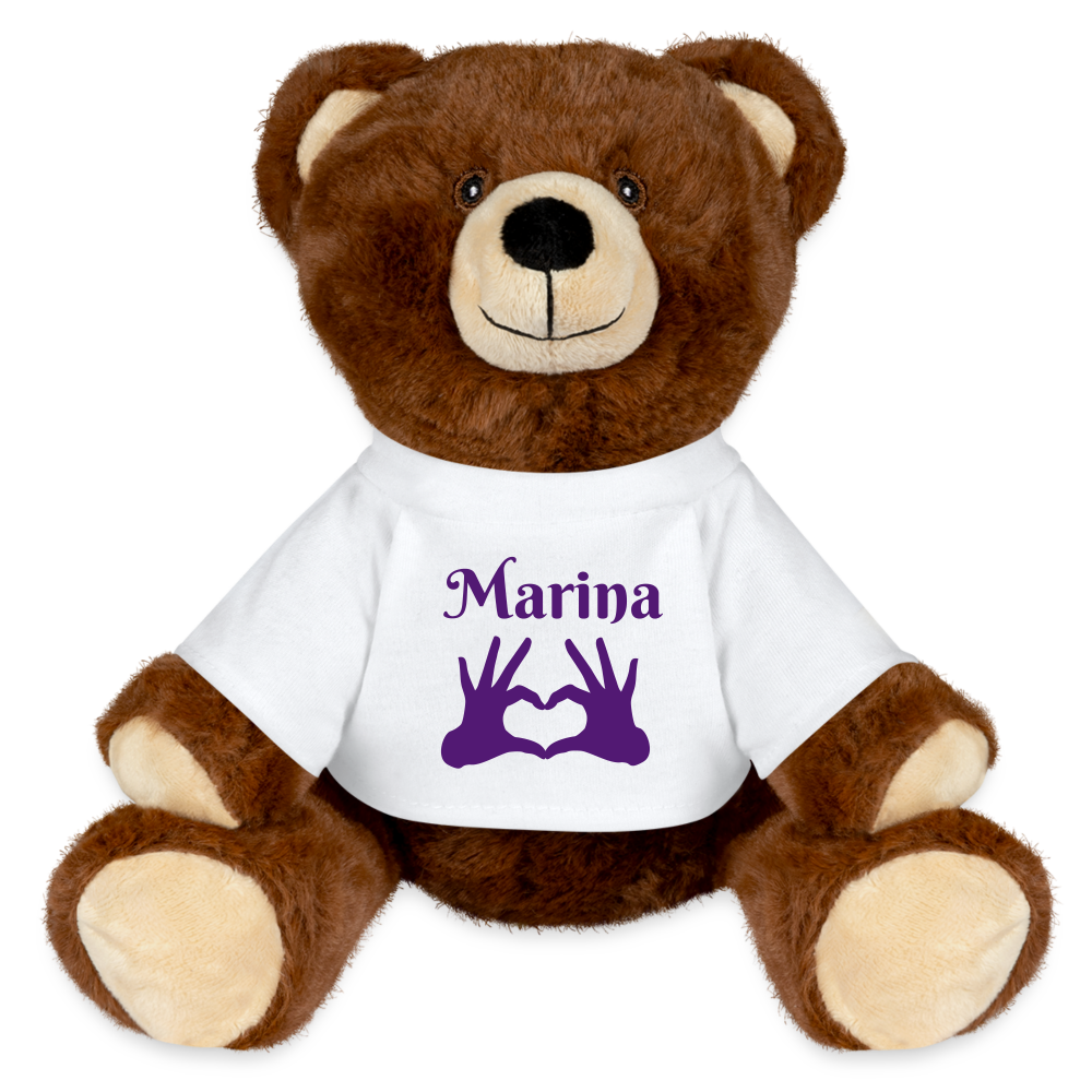 Nounours RecycelBär® marron - blanc