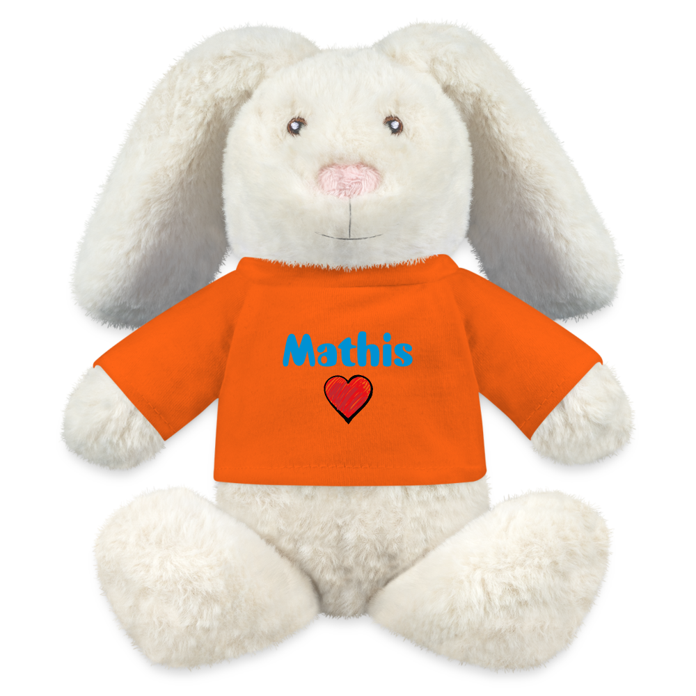 Lapin en peluche recyclé MiniFeet® Crème - orange doré