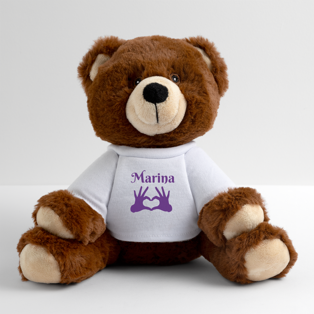 Nounours RecycelBär® marron - blanc
