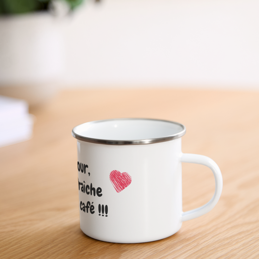 Mug panoramique émaillé - blanc