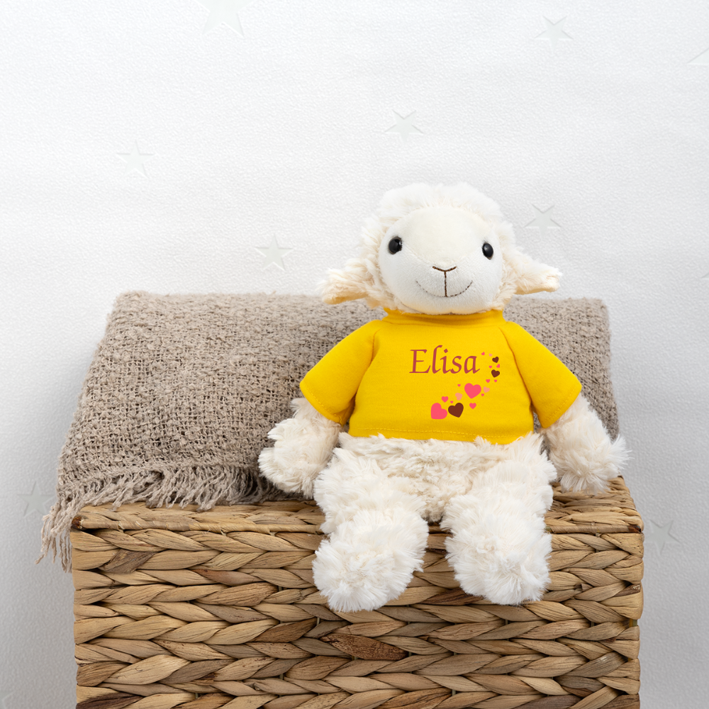 Mouton en peluche Annika MiniFeet® - jaune soleil