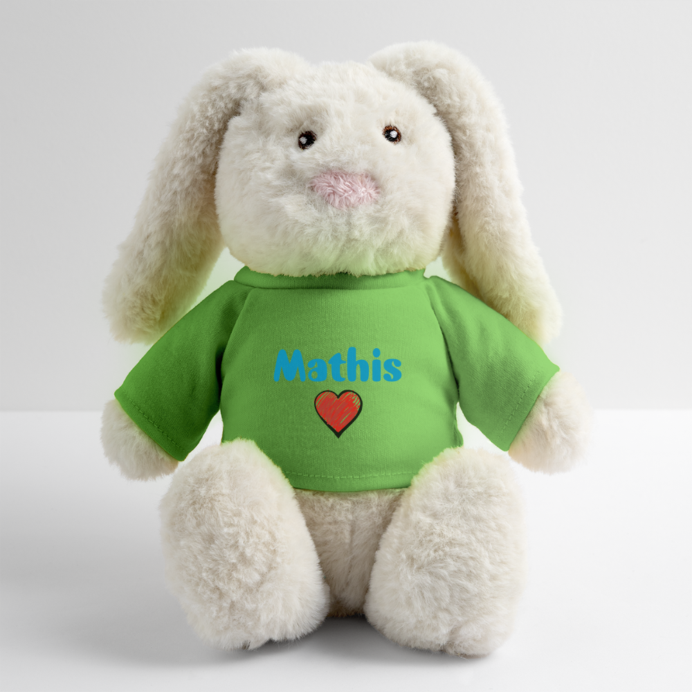 Lapin en peluche recyclé MiniFeet® Crème - vert clair