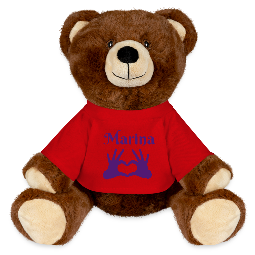 Nounours RecycelBär® marron - rouge