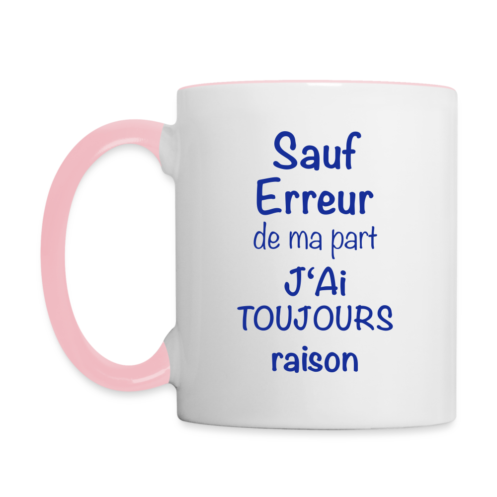 Mug contrasté - blanc/rose