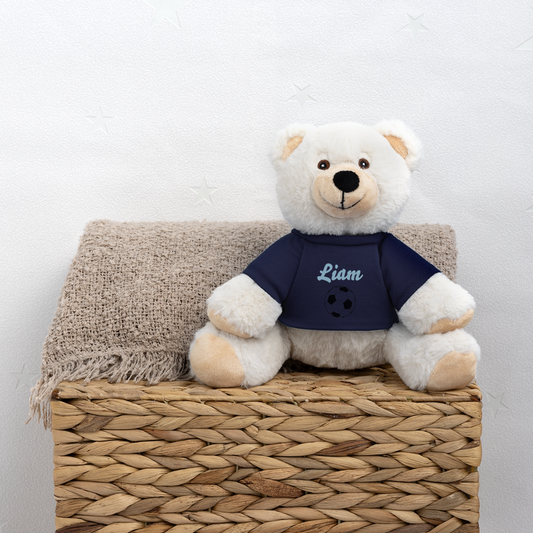 Nounours RecycelBär® crème - bleu marine