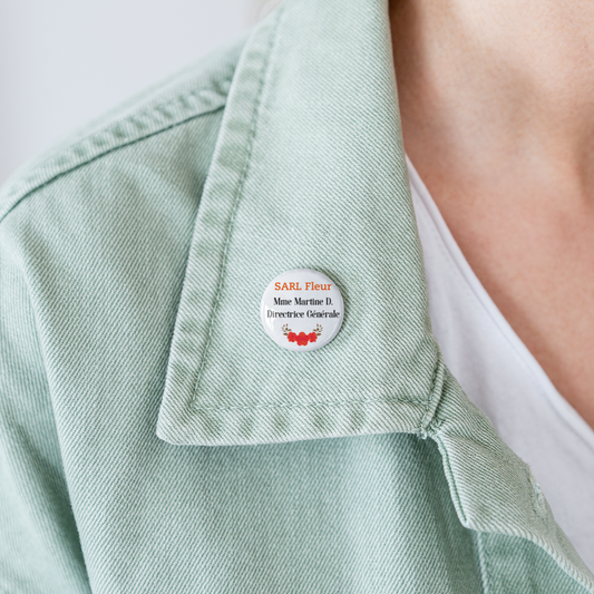 Lot de 5 petits badges (25 mm) - blanc