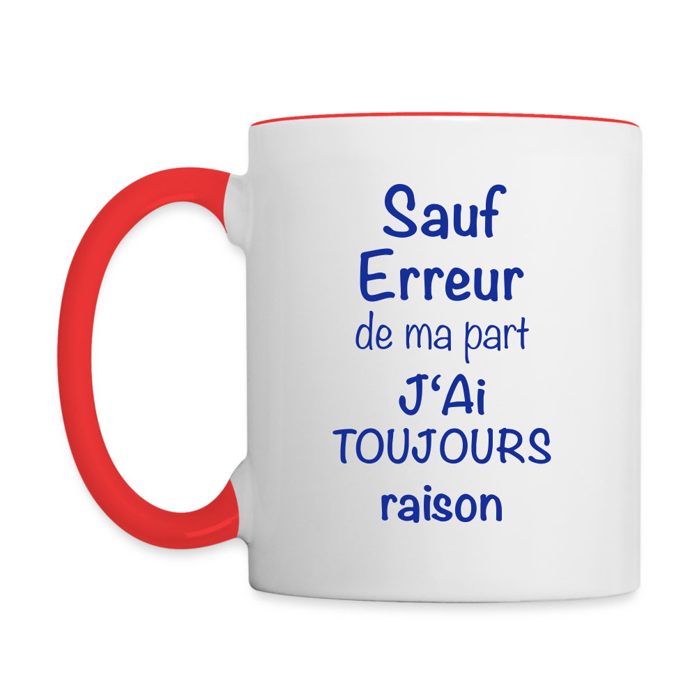 Mug contrasté - blanc/rouge