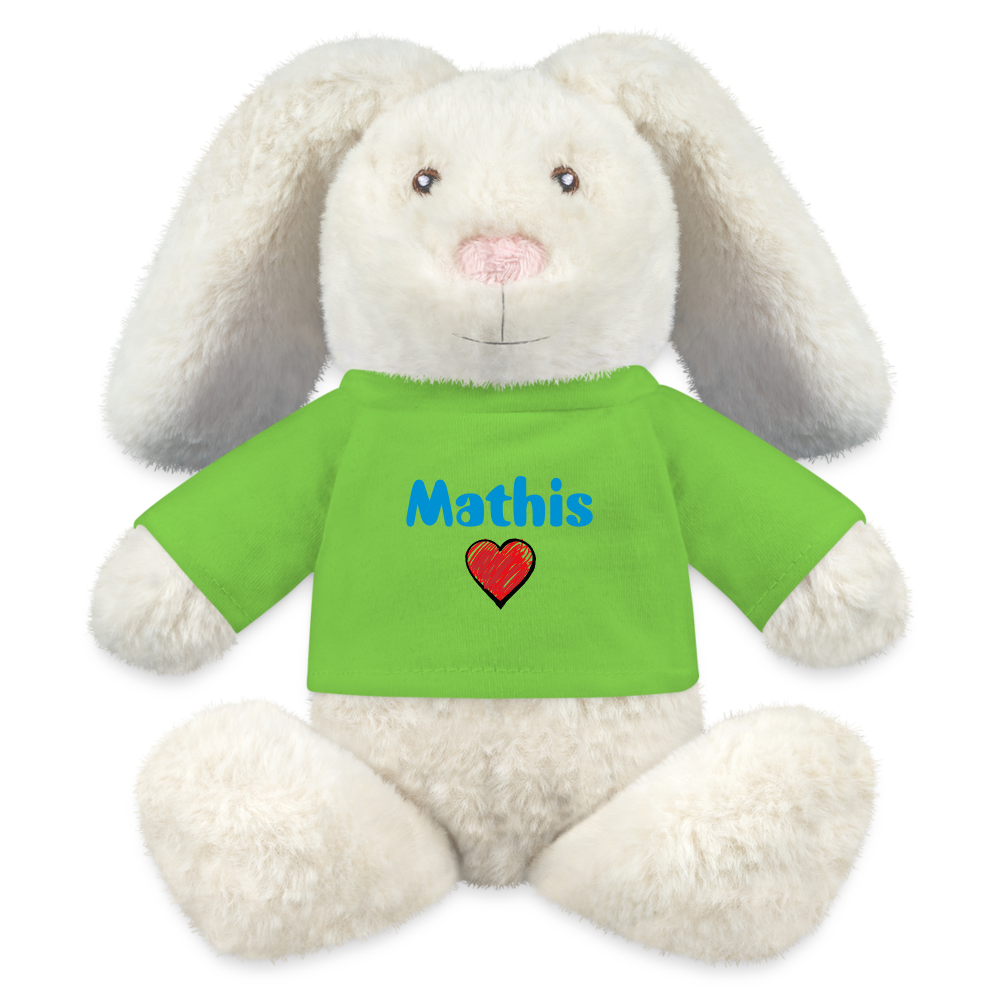 Lapin en peluche recyclé MiniFeet® Crème - vert clair