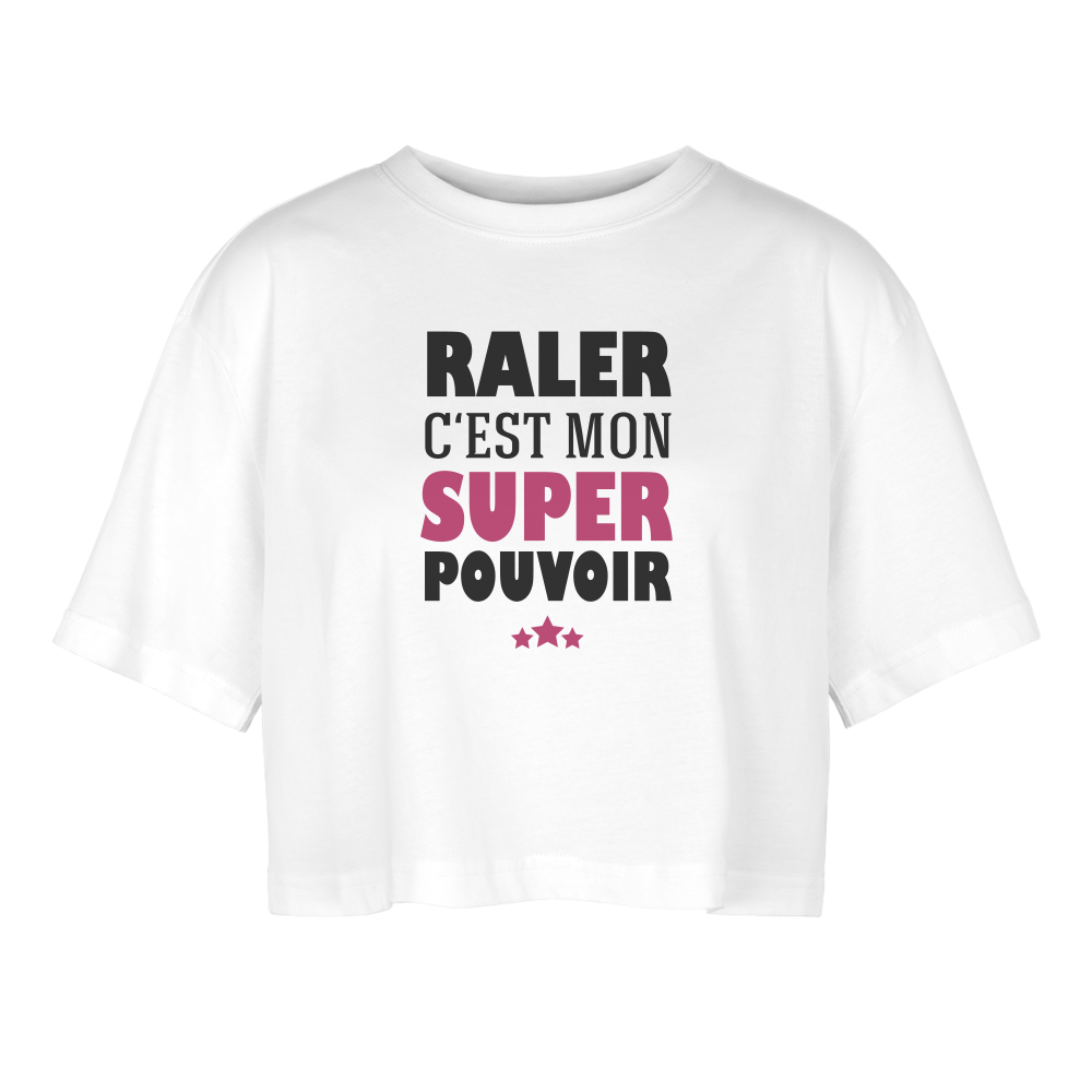 T-shirt court oversize Femme - blanc