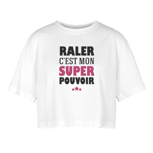T-shirt court oversize Femme - blanc
