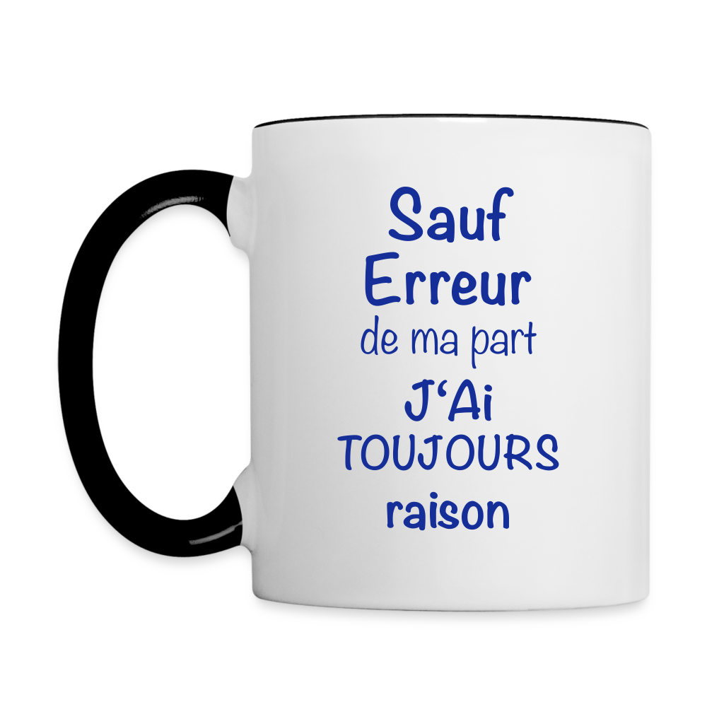 Mug contrasté - blanc/noir