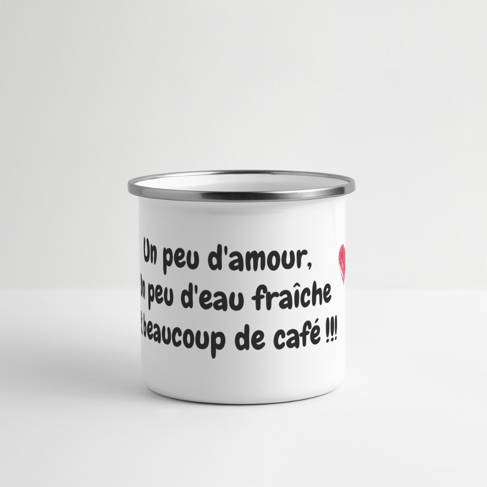Mug panoramique émaillé - blanc