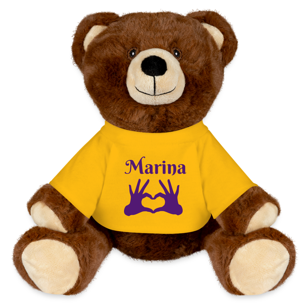 Nounours RecycelBär® marron - jaune soleil