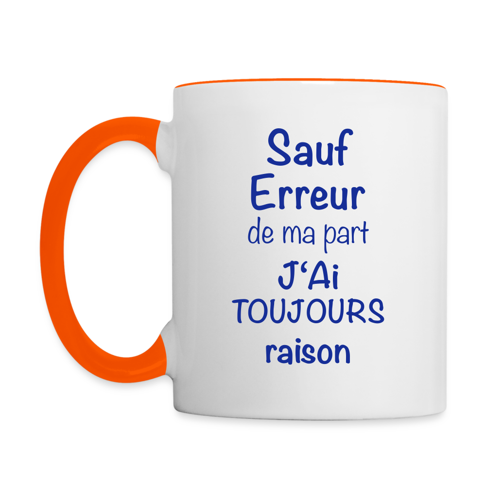 Mug contrasté - blanc/orange