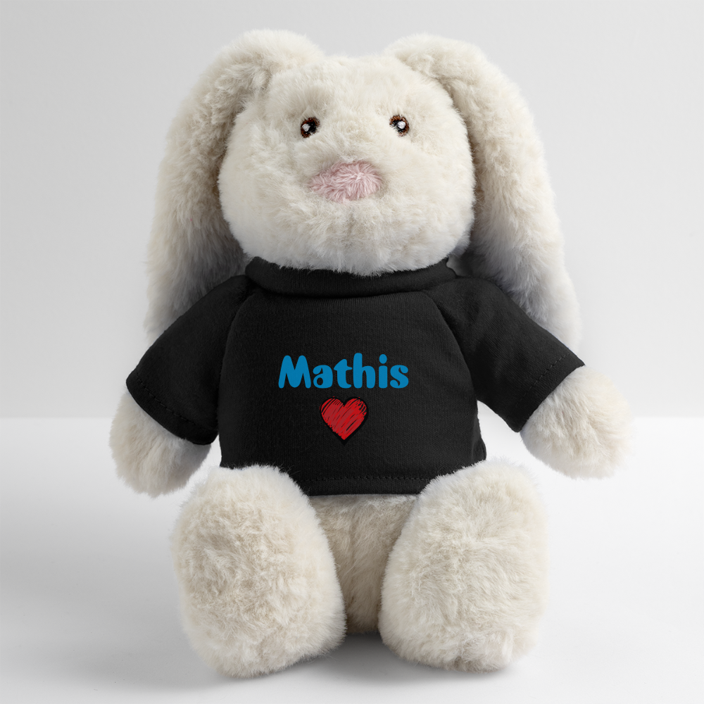 Lapin en peluche recyclé MiniFeet® Crème - noir
